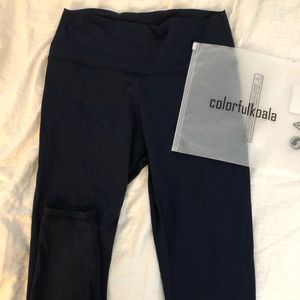 Navy Colorful Koala legging. Lululemon dupe. XL